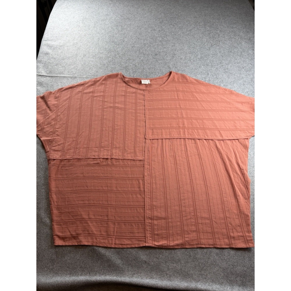 Suzanne Betro Simple Womens Lagenlook Tunic 2XL Peach Rose 100 Cotton Knit